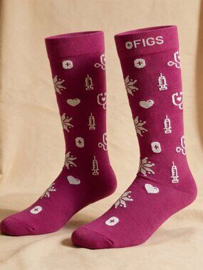 Figs Medical Design Red Compression Socks Size M